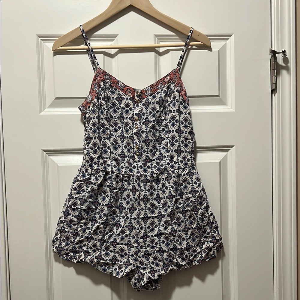 American Eagle Patterned Spaghetti Strap Romper